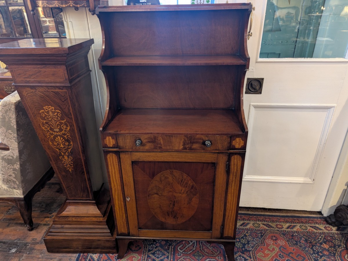 Edwardian Regency Style Mahogany Bookcase With Cupboard